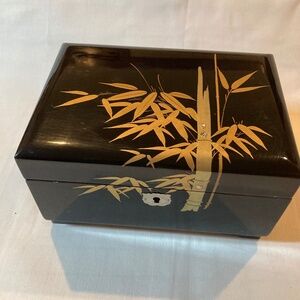 Japanese Black Lacquered Music Jewelry Box